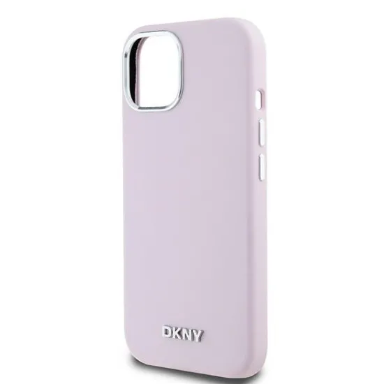 Husa pentru iPhone 15 - DKNY Hardcase Liquid Silicone Small Metal Logo MagSafe (DKHMP15SSMCHLP) - Pink Husa pentru iPhone 15 - DKNY Hardcase Liquid Silicone Small Metal Logo MagSafe (DKHMP15SSMCHLP) - Pink