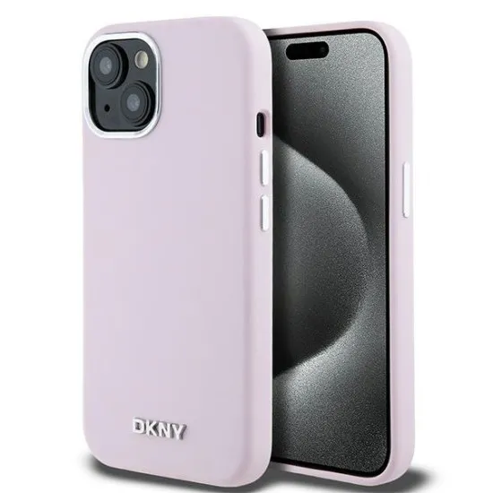 Husa pentru iPhone 15 - DKNY Hardcase Liquid Silicone Small Metal Logo MagSafe (DKHMP15SSMCHLP) - Pink Husa pentru iPhone 15 - DKNY Hardcase Liquid Silicone Small Metal Logo MagSafe (DKHMP15SSMCHLP) - Pink