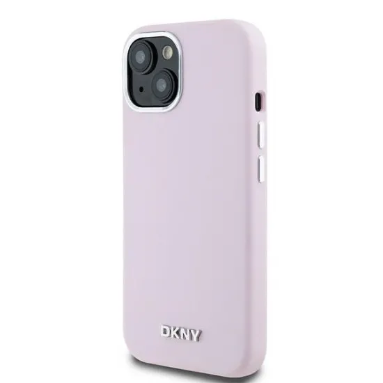 Husa pentru iPhone 15 - DKNY Hardcase Liquid Silicone Small Metal Logo MagSafe (DKHMP15SSMCHLP) - Pink Husa pentru iPhone 15 - DKNY Hardcase Liquid Silicone Small Metal Logo MagSafe (DKHMP15SSMCHLP) - Pink