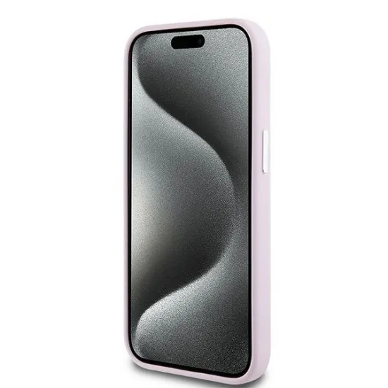 Husa pentru iPhone 15 - DKNY Hardcase Liquid Silicone Small Metal Logo MagSafe (DKHMP15SSMCHLP) - Pink Husa pentru iPhone 15 - DKNY Hardcase Liquid Silicone Small Metal Logo MagSafe (DKHMP15SSMCHLP) - Pink