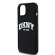 Husa pentru iPhone 15 - DKNY Hardcase Liquid Silicone White Printed Logo MagSafe (DKHMP15SSNYACH) - Black