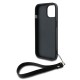 Husa pentru iPhone 15 - DKNY Hardcase Wrist Strap Stock Logo (DKHCP15SPBSWSK) - Black