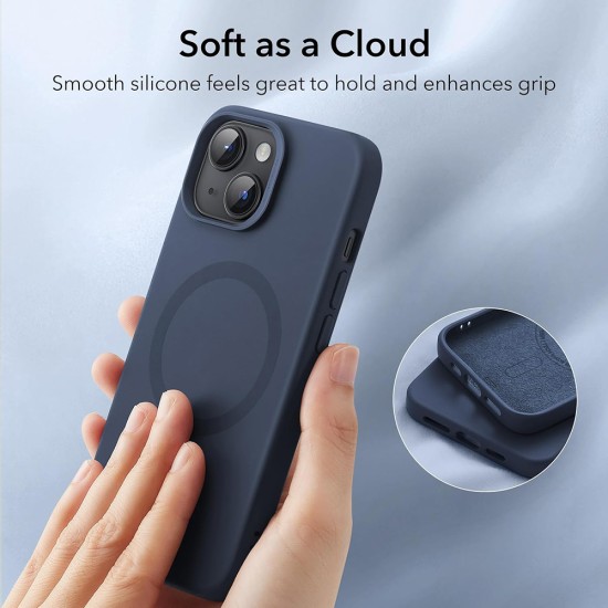 Husa pentru iPhone 15 - ESR Cloud Soft HaloLock - Dark Blue