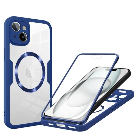 Husa pentru iPhone 15 + Folie - Techsuit ColorVerse 360 MagSafe Series - Blue Husa pentru iPhone 15 + Folie - Techsuit ColorVerse 360 MagSafe Series - Blue