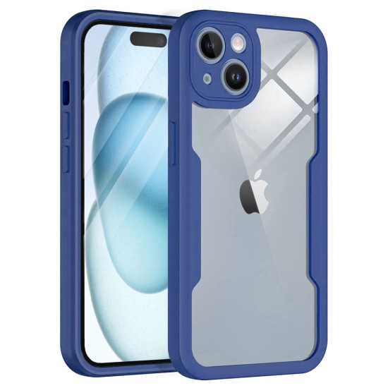 Husa pentru iPhone 15 + Folie - Techsuit ColorVerse 360 Series - Blue