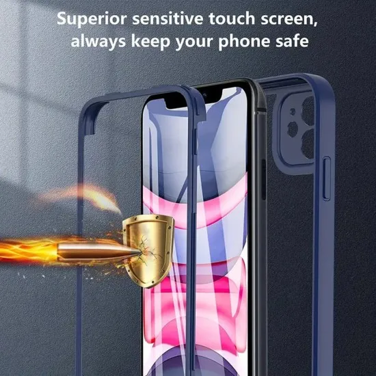 Husa pentru iPhone 15 + Folie - Techsuit ColorVerse 360 Series - Blue Husa pentru iPhone 15 + Folie - Techsuit ColorVerse 360 Series - Blue