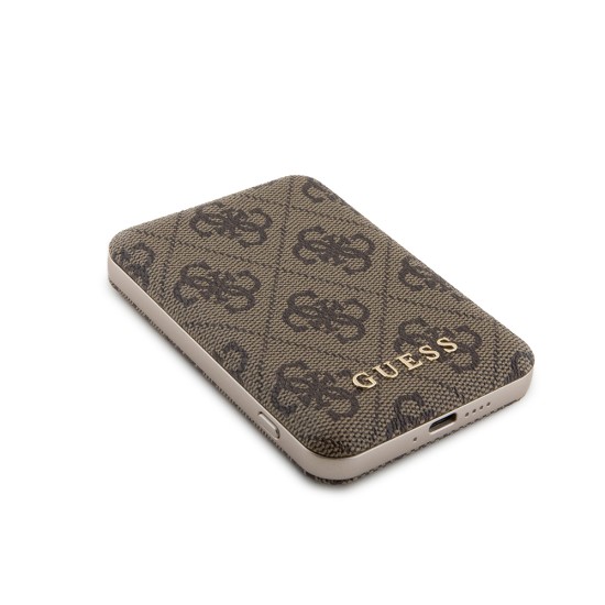 Husa pentru iPhone 15 - Guess Hardcase Powerbank MagSafe (GUBPM5P15S4GEMGW) - Brown