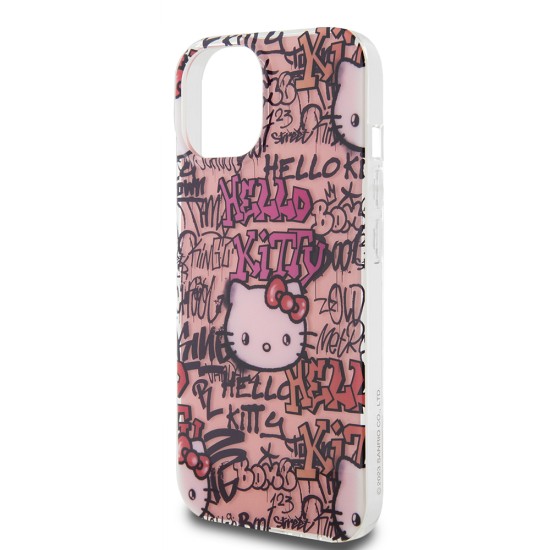 Husa pentru iPhone 15 - Hello Kitty Hardcase IML Tags Graffiti (HKHCP15SHDGPTP) - Pink Husa pentru iPhone 15 - Hello Kitty Hardcase IML Tags Graffiti (HKHCP15SHDGPTP) - Pink