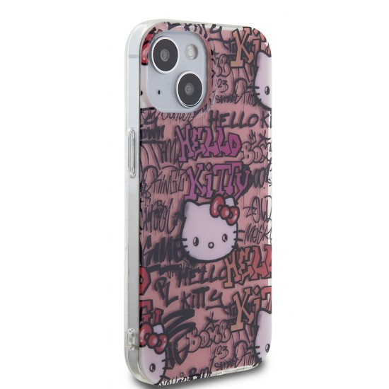 Husa pentru iPhone 15 - Hello Kitty Hardcase IML Tags Graffiti (HKHCP15SHDGPTP) - Pink Husa pentru iPhone 15 - Hello Kitty Hardcase IML Tags Graffiti (HKHCP15SHDGPTP) - Pink