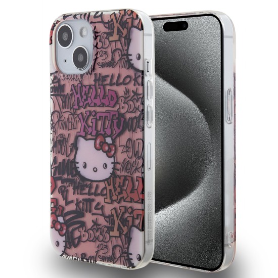 Husa pentru iPhone 15 - Hello Kitty Hardcase IML Tags Graffiti (HKHCP15SHDGPTP) - Pink Husa pentru iPhone 15 - Hello Kitty Hardcase IML Tags Graffiti (HKHCP15SHDGPTP) - Pink