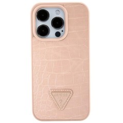 Husa pentru iPhone 15 / iPhone 14 / iPhone 13 - Croco Triangle Metal Logo (GUHCP15SPCRTHCP) - Pink Husa pentru iPhone 15 / iPhone 14 / iPhone 13 - Croco Triangle Metal Logo (GUHCP15SPCRTHCP) - Pink