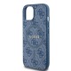 Husa pentru iPhone 15 / iPhone 14 / iPhone 13 - Guess 4G Collection Leather MagSafe (GUHMP15SG4GFRB) - Blue