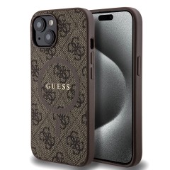 Husa pentru iPhone 15 / iPhone 14 / iPhone 13 - Guess 4G Collection Leather MagSafe (GUHMP15SG4GFRW) - Brown Husa pentru iPhone 15 / iPhone 14 / iPhone 13 - Guess 4G Collection Leather MagSafe (GUHMP15SG4GFRW) - Brown