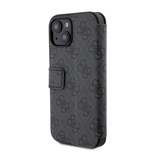 Husa pentru iPhone 15 / iPhone 14 / iPhone 13 - Guess Book 4G (GUBKP15S4GMGGR) - Grey