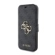 Husa pentru iPhone 15 / iPhone 14 / iPhone 13 - Guess Book 4G (GUBKP15S4GMGGR) - Grey