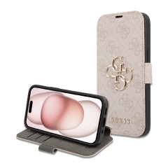 Husa pentru iPhone 15 / iPhone 14 / iPhone 13 - Guess Book 4G (GUBKP15S4GMGPI) - Pink Husa pentru iPhone 15 / iPhone 14 / iPhone 13 - Guess Book 4G (GUBKP15S4GMGPI) - Pink