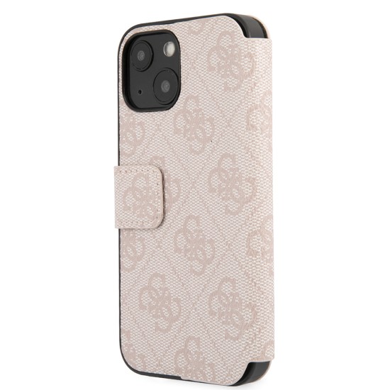 Husa pentru iPhone 15 / iPhone 14 / iPhone 13 - Guess Book 4G (GUBKP15S4GMGPI) - Pink