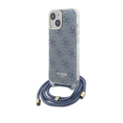 Husa pentru iPhone 15 / iPhone 14 / iPhone 13 - Guess Crossbody Cord 4G Print (GUHCP15SHC4SEB) - Blue Husa pentru iPhone 15 / iPhone 14 / iPhone 13 - Guess Crossbody Cord 4G Print (GUHCP15SHC4SEB) - Blue