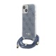 Husa pentru iPhone 15 / iPhone 14 / iPhone 13 - Guess Crossbody Cord 4G Print (GUHCP15SHC4SEB) - Blue