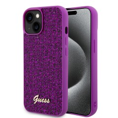 Husa pentru iPhone 15 / iPhone 14 / iPhone 13 - Guess Disco Metal Script (GUHCP15SPMSDGSF) - Fuchsia Husa pentru iPhone 15 / iPhone 14 / iPhone 13 - Guess Disco Metal Script (GUHCP15SPMSDGSF) - Fuchsia