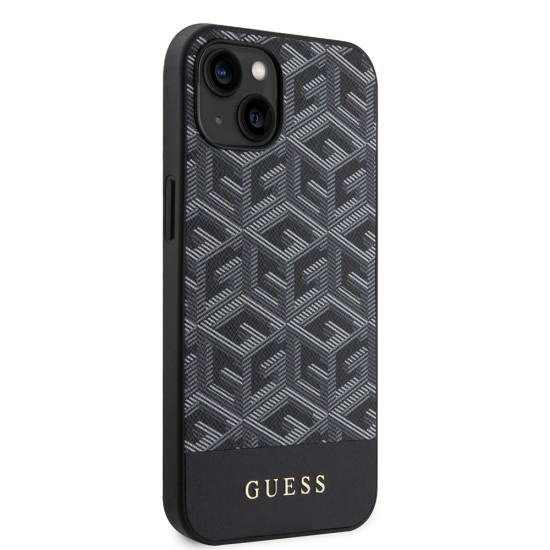 Husa pentru iPhone 15 / iPhone 14 / iPhone 13 - Guess GCube Stripes MagSafe (GUHMP15SHGCFSEK) - Black