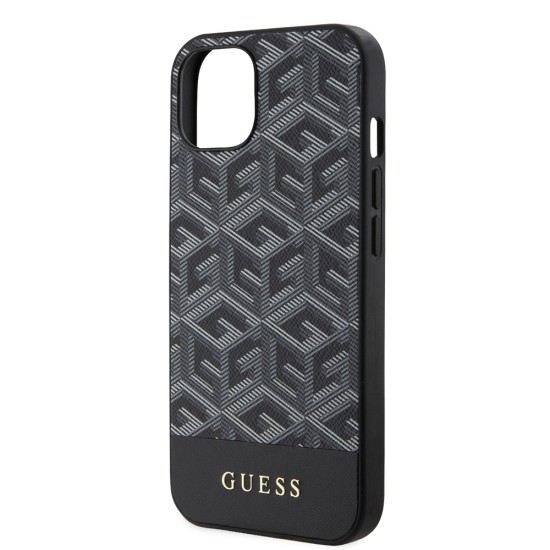 Husa pentru iPhone 15 / iPhone 14 / iPhone 13 - Guess GCube Stripes MagSafe (GUHMP15SHGCFSEK) - Black