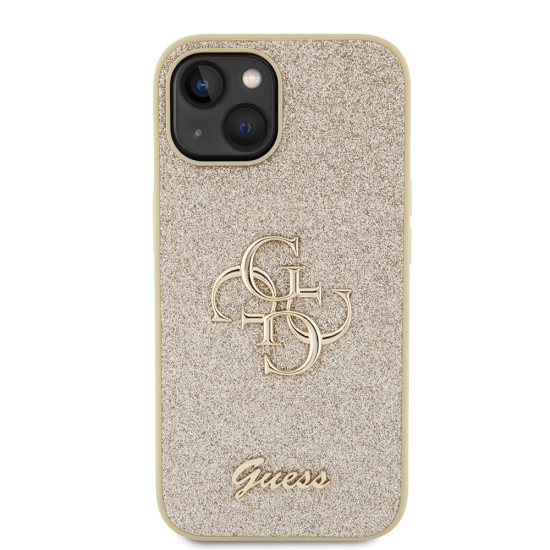 Husa pentru iPhone 15 / iPhone 14 / iPhone 13 - Guess Glitter Script Big 4G (GUHCP15SHG4SGD) - Gold