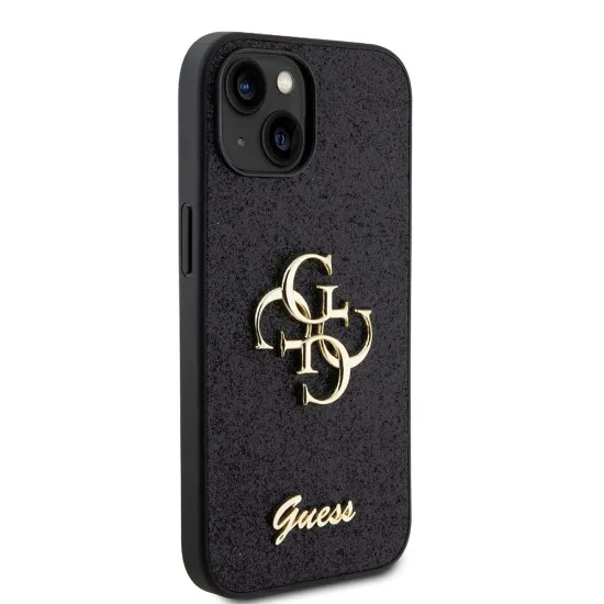 Husa pentru iPhone 15 / iPhone 14 / iPhone 13 - Guess Glitter Script Big 4G (GUHCP15SHG4SGK) - Black Husa pentru iPhone 15 / iPhone 14 / iPhone 13 - Guess Glitter Script Big 4G (GUHCP15SHG4SGK) - Black