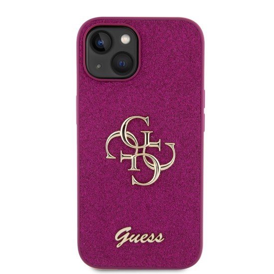 Husa pentru iPhone 15 / iPhone 14 / iPhone 13 - Guess Glitter Script Big 4G (GUHCP15SHG4SGU) - Purple