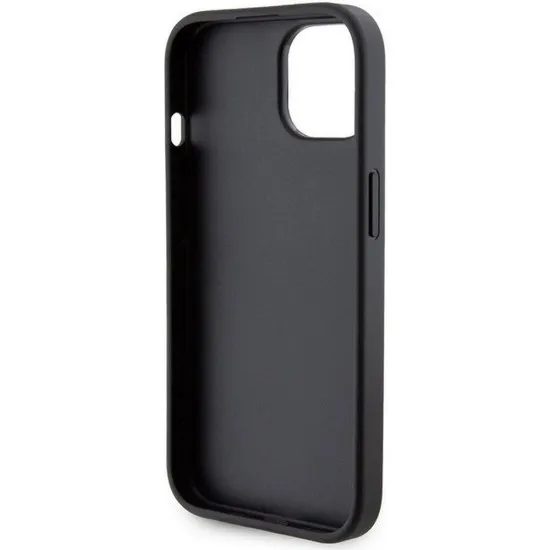 Husa pentru iPhone 15 / iPhone 14 / iPhone 13 - Guess Grip Stand 4G Triangle Strass (GUHCP15SPGS4TDK) - Black Husa pentru iPhone 15 / iPhone 14 / iPhone 13 - Guess Grip Stand 4G Triangle Strass (GUHCP15SPGS4TDK) - Black