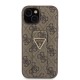 Husa pentru iPhone 15 / iPhone 14 / iPhone 13 - Guess Grip Stand 4G Triangle Strass (GUHCP15SPGS4TDW) - Brown