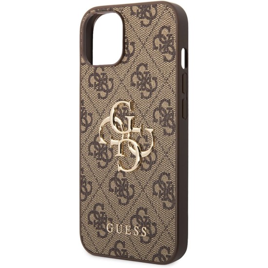 Husa pentru iPhone 15 / iPhone 14 / iPhone 13 - Guess Hardcase 4G Big Metal Logo (GUHCP15S4GMGBR) - Brown