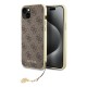 Husa pentru iPhone 15 / iPhone 14 / iPhone 13 - Guess Hardcase 4G Charms Collection (GUHCP15SGF4GBR) - Brown