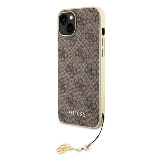 Husa pentru iPhone 15 / iPhone 14 / iPhone 13 - Guess Hardcase 4G Charms Collection (GUHCP15SGF4GBR) - Brown