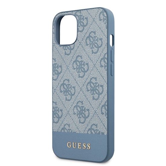 Husa pentru iPhone 15 / iPhone 14 / iPhone 13 - Guess Hardcase 4G Stripe Collection (GUHCP15SG4GLBL) - Blue