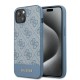 Husa pentru iPhone 15 / iPhone 14 / iPhone 13 - Guess Hardcase 4G Stripe Collection (GUHCP15SG4GLBL) - Blue