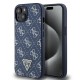 Husa pentru iPhone 15 / iPhone 14 / iPhone 13 - Guess Hardcase 4G Triangle Metal Logo (GUHCP15SPG4GPB) - Blue