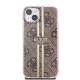 Husa pentru iPhone 15 / iPhone 14 / iPhone 13 - Guess Hardcase IML 4G Gold Stripe (GUHCP15SH4PSEGW) - Brown