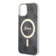 Husa pentru iPhone 15 / iPhone 14 / iPhone 13 - Guess IML 4G MagSafe (GUHMP15SH4STK) - Black