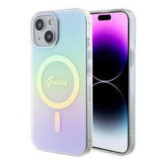Husa pentru iPhone 15 / iPhone 14 / iPhone 13 - Guess IML Iridescent MagSafe (GUHMP15SHITSQ) - Turquoise Husa pentru iPhone 15 / iPhone 14 / iPhone 13 - Guess IML Iridescent MagSafe (GUHMP15SHITSQ) - Turquoise