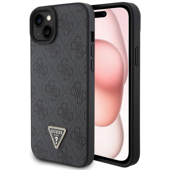 Husa pentru iPhone 15 / iPhone 14 / iPhone 13 - Guess Leather 4G Diamond Triangle (GUHCP15SP4TDPK) - Black