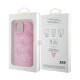 Husa pentru iPhone 15 / iPhone 14 / iPhone 13 - Guess Leather 4G Stamped (GUHCP15SP4EPMP) - Pink