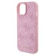 Husa pentru iPhone 15 / iPhone 14 / iPhone 13 - Guess Leather 4G Stamped (GUHCP15SP4EPMP) - Pink