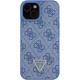 Husa pentru iPhone 15 / iPhone 14 / iPhone 13 - Guess Leather 4G Triangle Strass (GUHCP15SP4TDPB) - Blue