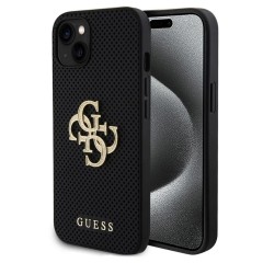Husa pentru iPhone 15 / iPhone 14 / iPhone 13 - Guess Leather Perforated 4G (GUHCP15SPSP4LGK) - Black Husa pentru iPhone 15 / iPhone 14 / iPhone 13 - Guess Leather Perforated 4G (GUHCP15SPSP4LGK) - Black