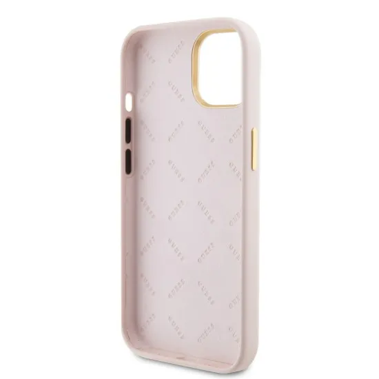 Husa pentru iPhone 15 / iPhone 14 / iPhone 13 - Guess Silicone Logo Strass 4G (GUHCP15SM4DGPP) - Light Pink Husa pentru iPhone 15 / iPhone 14 / iPhone 13 - Guess Silicone Logo Strass 4G (GUHCP15SM4DGPP) - Light Pink