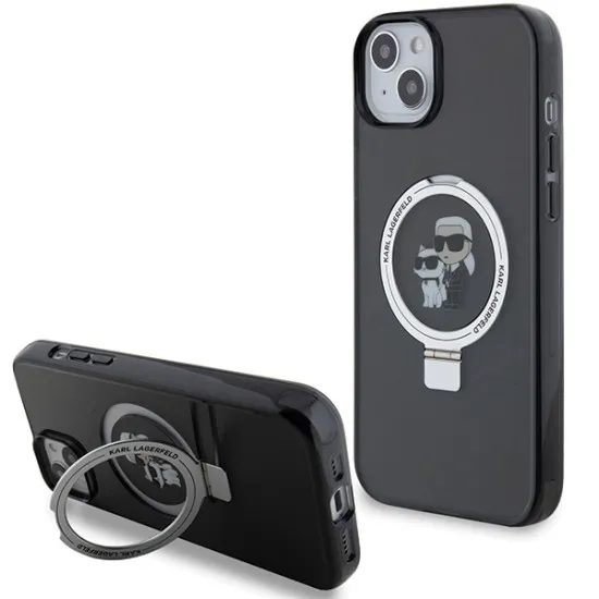 Husa pentru iPhone 15 / iPhone 14 / iPhone 13 - Karl Lagerfeld Hardcase Ring Stand MagSafe (KLHMP14SHMRSKCK) - Karl&Choupette Husa pentru iPhone 15 / iPhone 14 / iPhone 13 - Karl Lagerfeld Hardcase Ring Stand MagSafe (KLHMP14SHMRSKCK) - Karl&Choupette