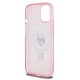 Husa pentru iPhone 15 / iPhone 14 / iPhone 13 - Karl Lagerfeld Hardcase Ring Stand MagSafe (KLHMP15SHMRSCHP) - Pink Choupette Head