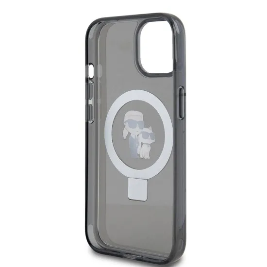 Husa pentru iPhone 15 / iPhone 14 / iPhone 13 - Karl Lagerfeld Hardcase Ring Stand MagSafe (KLHMP15SHMRSKCK) - Karl&Choupette