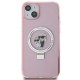 Husa pentru iPhone 15 / iPhone 14 / iPhone 13 - Karl Lagerfeld Hardcase Ring Stand MagSafe (KLHMP15SHMRSKCP) - Pink Karl&Choupette